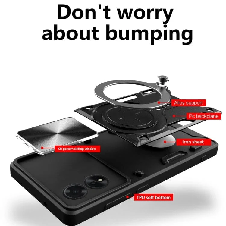 Oppo A78 4G Camshield Cover with Metal Ring/Stand - Image 6