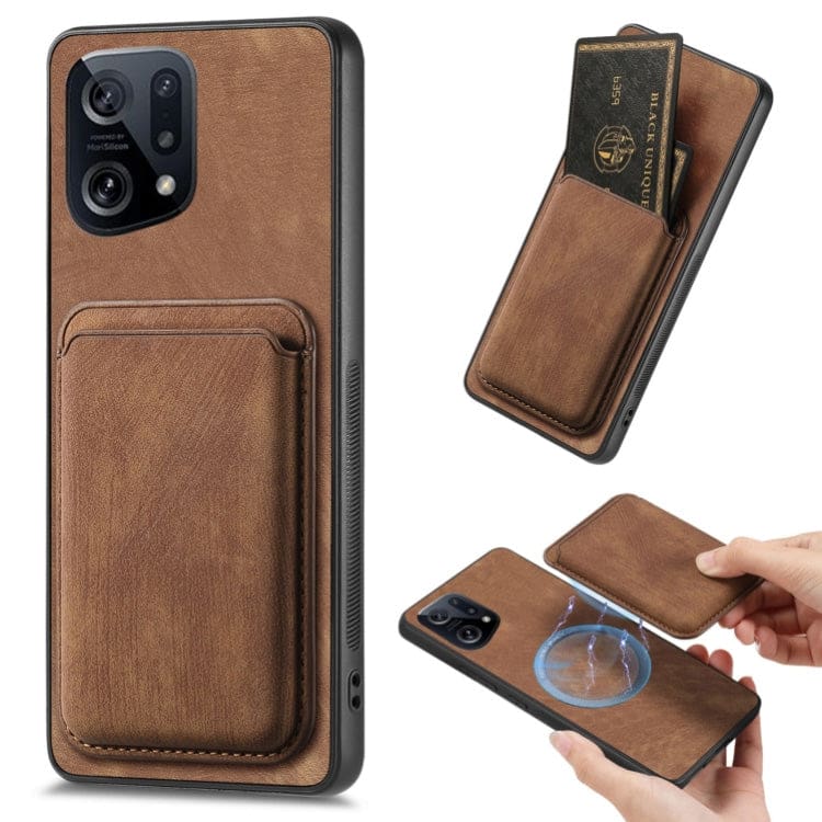Oppo Find X5 Smooth Leather Magsafe Cover with Removable Card Wallet