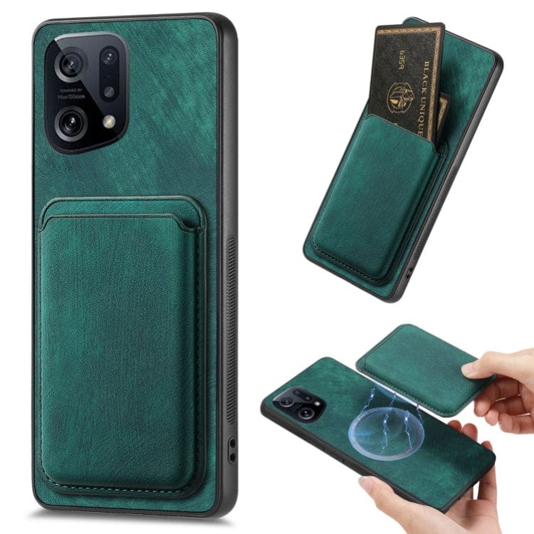 Oppo Find X5 Smooth Leather Magsafe Cover with Removable Card Wallet - Image 7