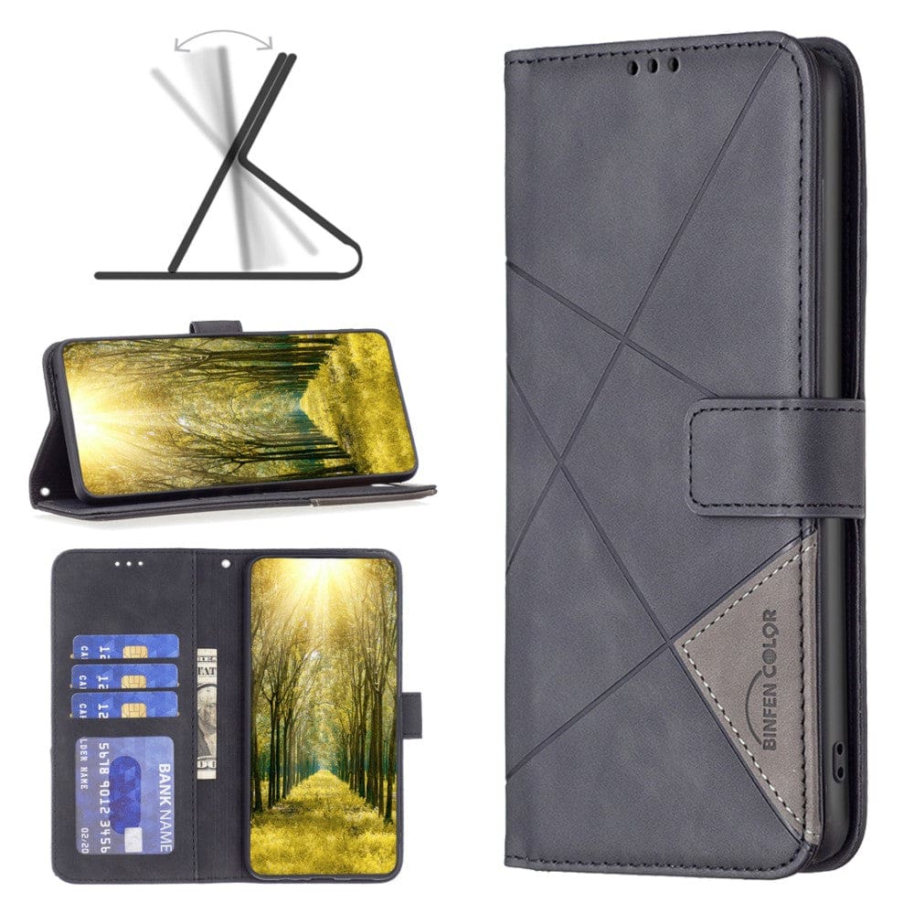 Oppo Find X7 Rhombus Wallet Flip Cover, Card Holder - Image 6