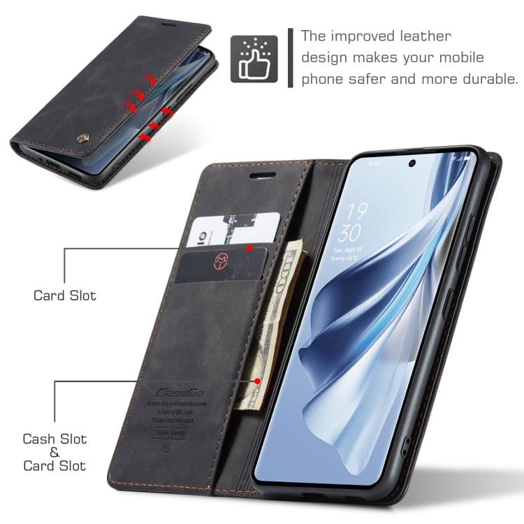 Oppo Reno 10 5G / Reno 10 Pro 5G CaseMe 013 Wallet Flip Cover, Magnetic Closing Cover, Card Slots - Image 4