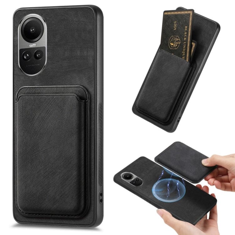 Oppo Reno 10 5G Smooth Leather Magsafe Cover with Removable Card Wallet - Image 6