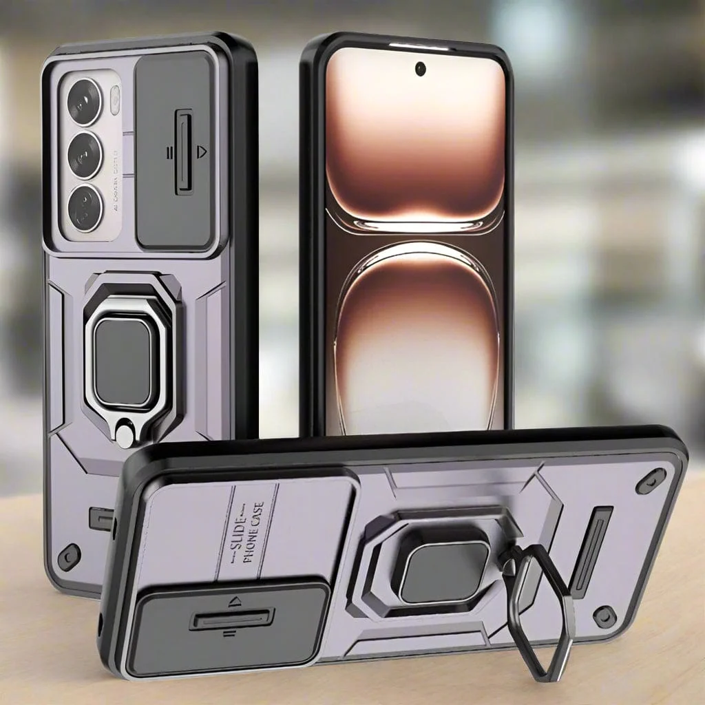 Oppo Reno 12 5G Sliding Camera Cover with Metal Ring/Stand