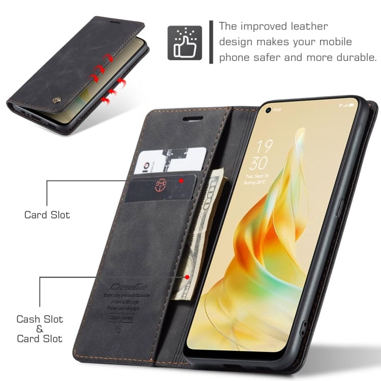 Oppo Reno 8 T 4G CaseMe 013 Wallet Flip Cover, Magnetic Closing Cover, Card Slots - Image 6