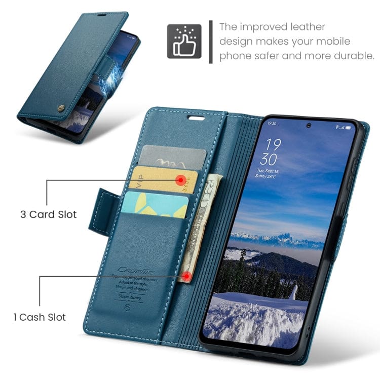 Oppo Reno12 5G CaseMe 023 Wallet Flip Cover, RFID Protection, Card Holder - Image 2