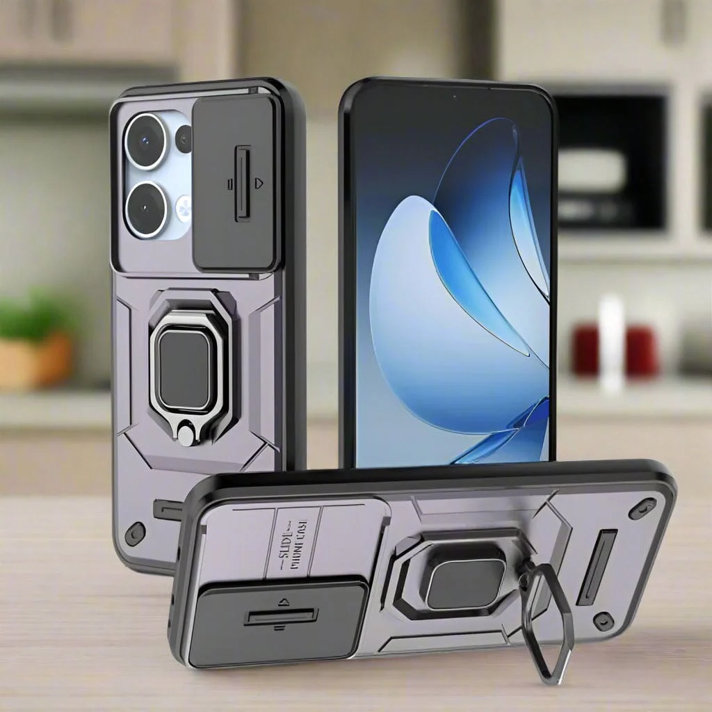 Oppo Reno13 / Reno14 / Reno14 F 5G Sliding Camera Cover with Metal Ring/Stand