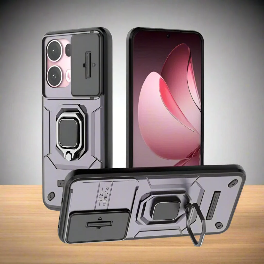 Oppo Reno13 Pro 5G Sliding Camera Cover with Metal Ring/Stand