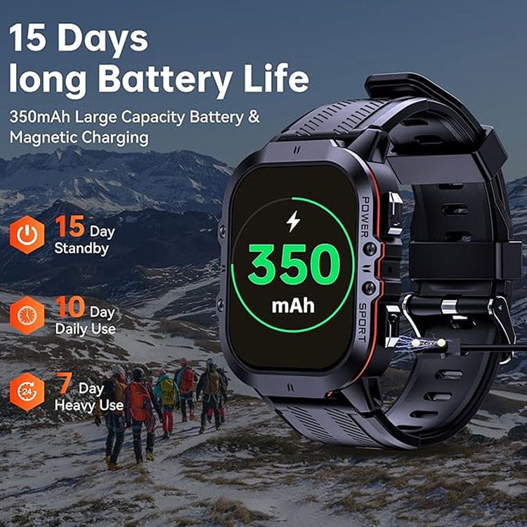 Oukitel BT20 Rugged Smartwatch | 1.96" AMOLED Display & Bluetooth Calling - Image 3