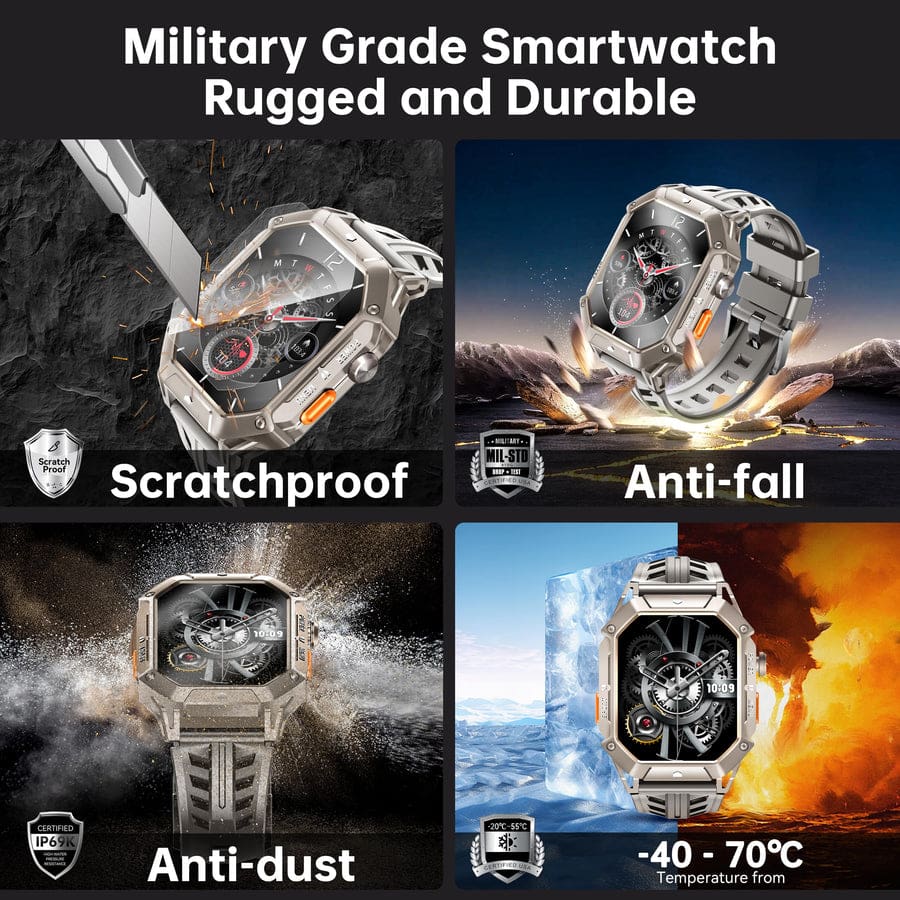 Oukitel BT80 2.13" AMOLED Display Rugged Smart Watch, 1000mAh Battery, 5ATM, IP69K, 100+ Sports Modes - Image 3