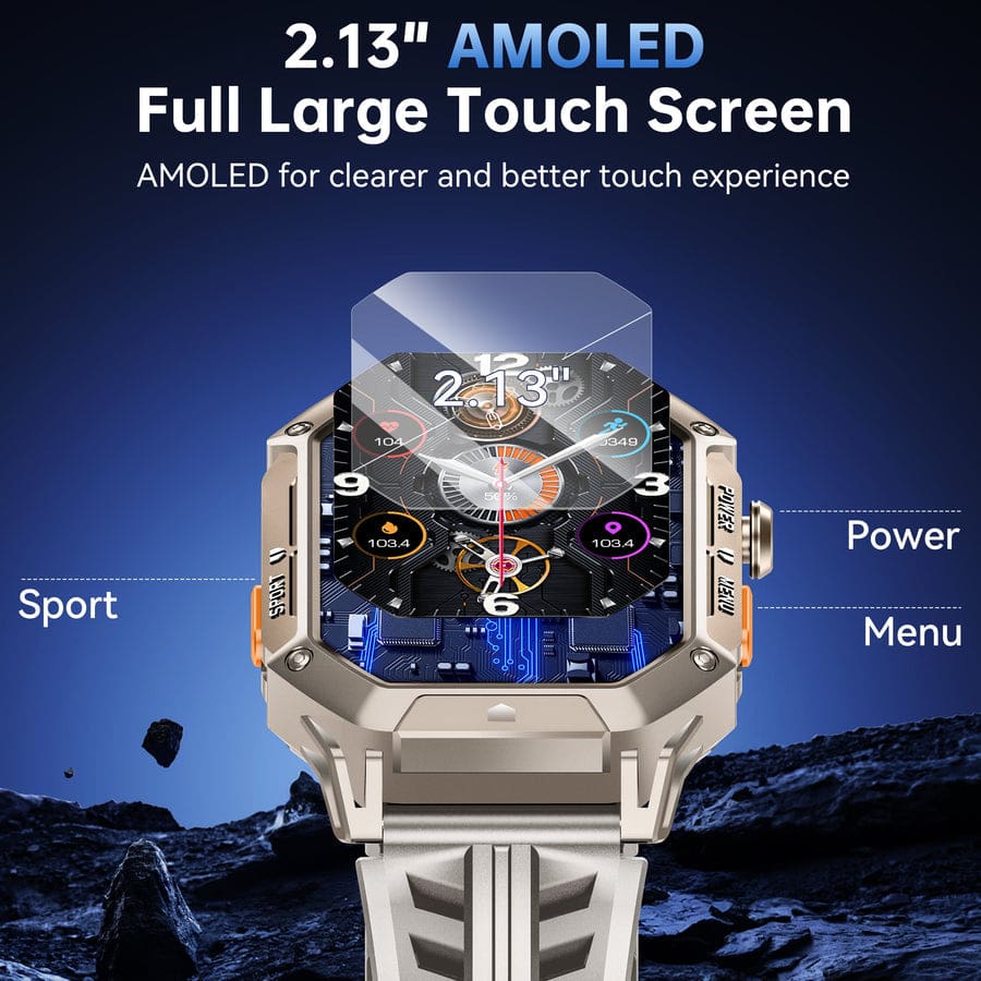 Oukitel BT80 2.13" AMOLED Display Rugged Smart Watch, 1000mAh Battery, 5ATM, IP69K, 100+ Sports Modes - Image 6
