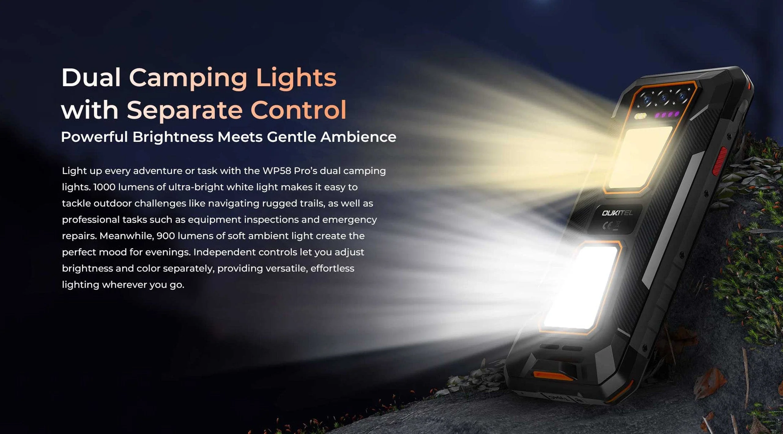 OUKITEL WP58 Pro 5G Rugged | 8GB+512GB | Dual Camping Light | 10000mAh Battery - Image 3