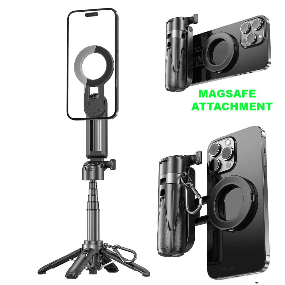 P15 Mini Extending MagSafe Selfie Stick | Wireless Bluetooth Tripod Phone Holder