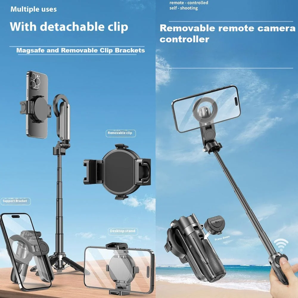 P15 Mini Extending MagSafe Selfie Stick | Wireless Bluetooth Tripod Phone Holder - Image 3