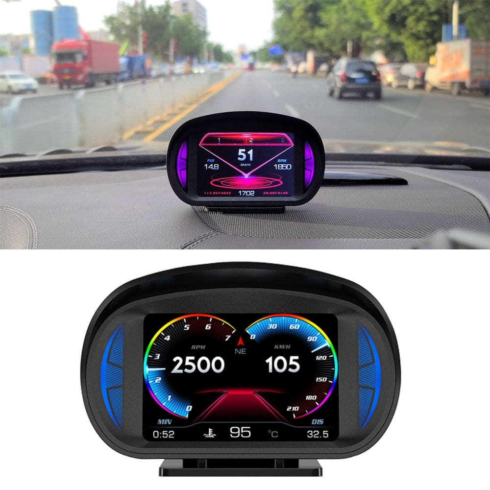 P2 OBD GPS Multifunction Vehicle HUD Display, Ambient Light - Image 2