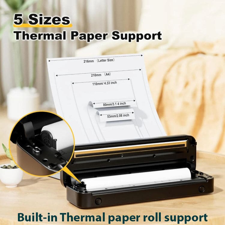 Phomemo M832 A4 Portable Bluetooth Direct Thermal Printer with Paper Roll Bin - Image 3