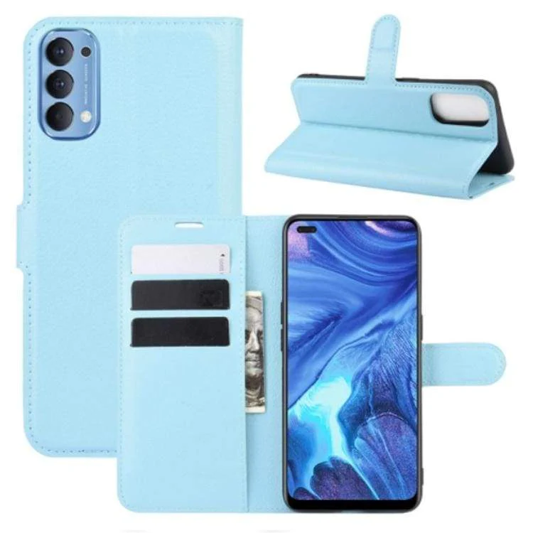 OPPO RENO 4 Phone Wallet with Flip Front, Card Slots, Leather Texture - Image 2