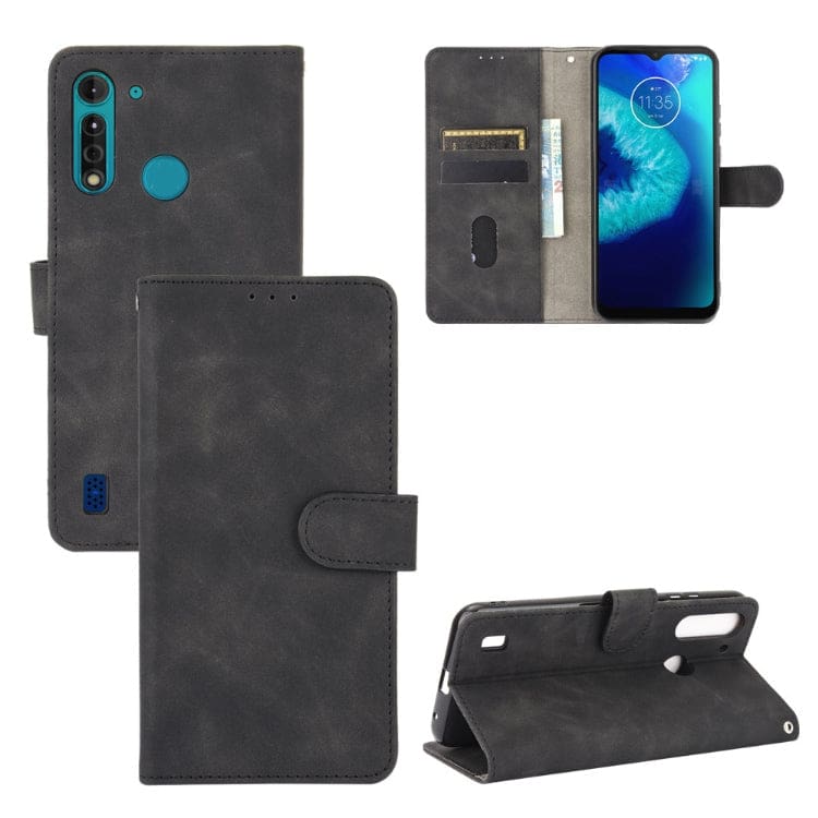 Phone Wallet with Flip Front, Card Slots, Leather Texture - For MOTOROLA MOTO G8 POWER LITE