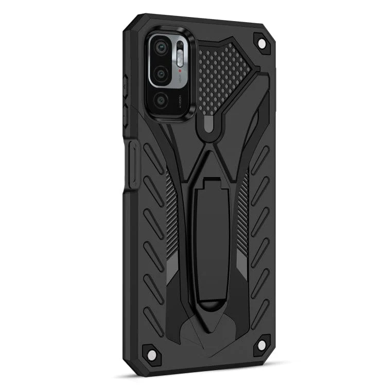 Poco M3 Pro / Redmi Note 10 5G Shockproof Folding Stand Rugged Cover, Fold Away Phone Stand - Image 3