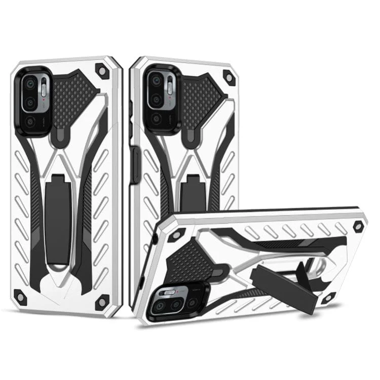 Poco M3 Pro / Redmi Note 10 5G Shockproof Folding Stand Rugged Cover, Fold Away Phone Stand - Image 7