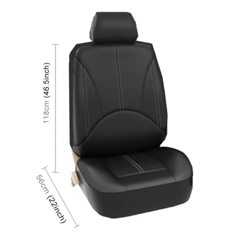 Universal Fit PU Leather Car Front Bucket Seat Covers and Headrest Covers (Pair) - Image 2