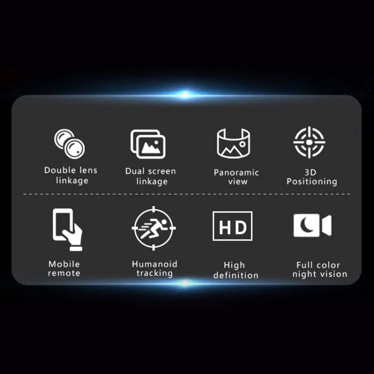 Q821 Dual Camera Wi-Fi PTZ Auto Lock/Track Security Camera with LED lights, IR Nightvision, Siren - Image 3