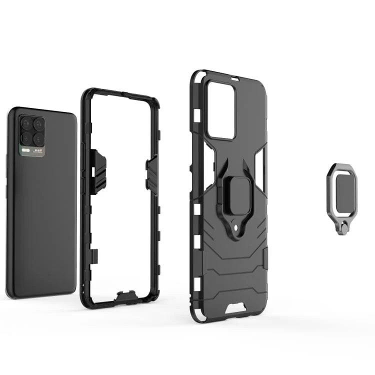 Realme 8 - Shock Proof Protective Cover with Metal Ring/Stand - Image 3