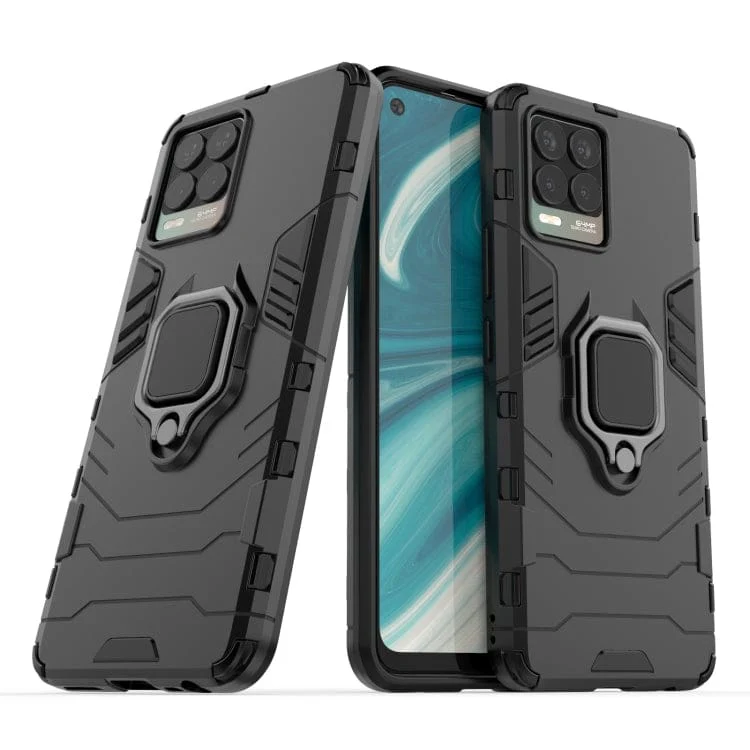 Realme 8 - Shock Proof Protective Cover with Metal Ring/Stand - Image 5