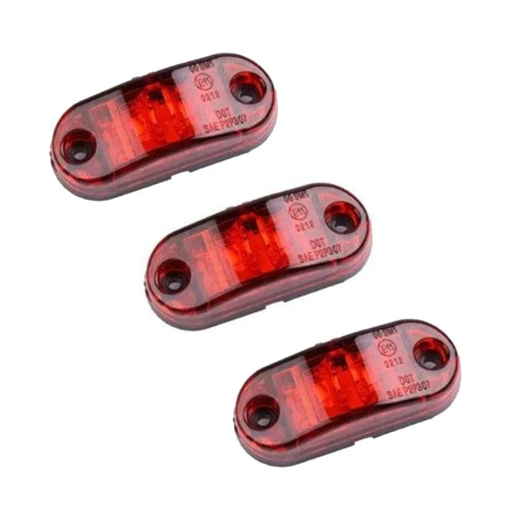 [3PACK] Red LED Marker Lights for Trailer, Truck, Caravan, Boat