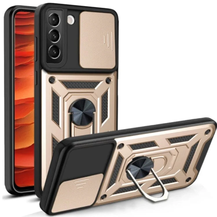 Samsung Galaxy S22 5G Rugged Protective Cover, Sliding Camera Cover, Metal Ring/Stand - Image 7