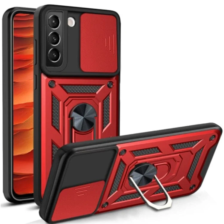 Samsung Galaxy S22 5G Rugged Protective Cover, Sliding Camera Cover, Metal Ring/Stand - Image 8