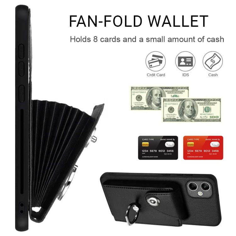 Samsung Galaxy A05 8 Card Rear Wallet Cover with Ring/Stand - Image 4
