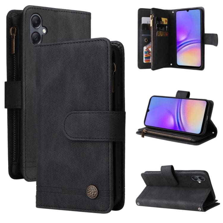 Samsung Galaxy A05 Multi-Card Wallet Flip Cover, Zip Pocket