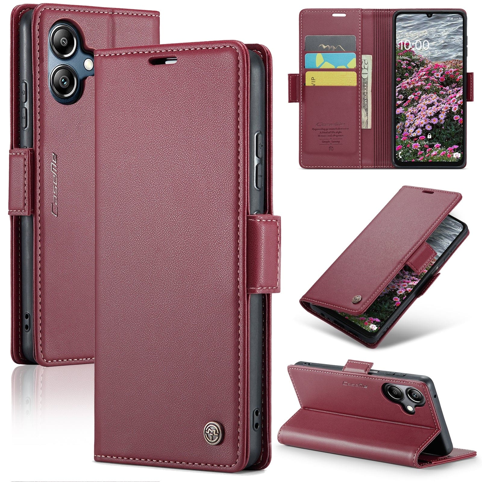 Samsung Galaxy A06/A07 4G CaseMe 023 Wallet Flip Cover, RFID Protection, Card Holder - Image 11