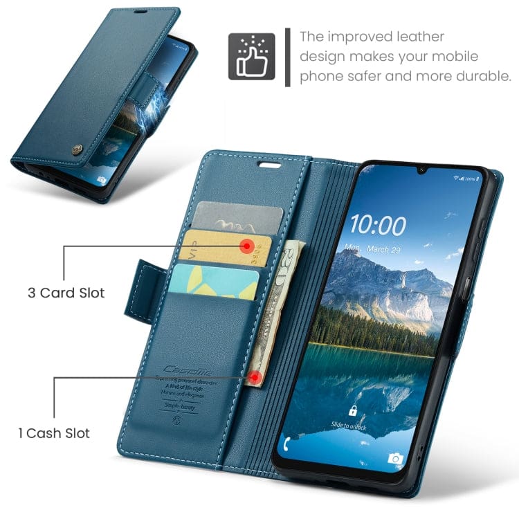 Samsung Galaxy A06/A07 4G CaseMe 023 Wallet Flip Cover, RFID Protection, Card Holder - Image 2