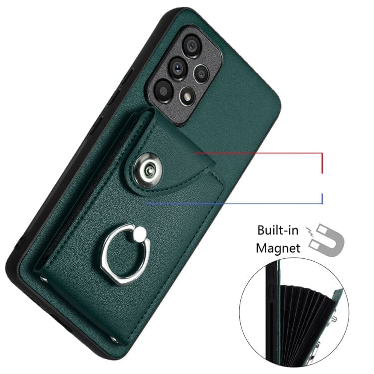 Samsung Galaxy A13 4G Rear 8 Card Wallet Cover with Ring/Stand - Image 11