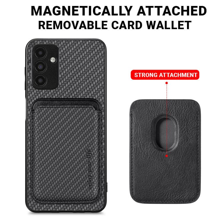 Samsung Galaxy A13 5G Carbon Magsafe Cover with Removable Card Wallet - Image 4