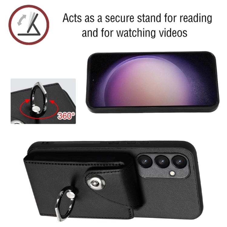 Samsung Galaxy A15 4G Rear 8 Card Wallet Cover with Ring/Stand - Image 6