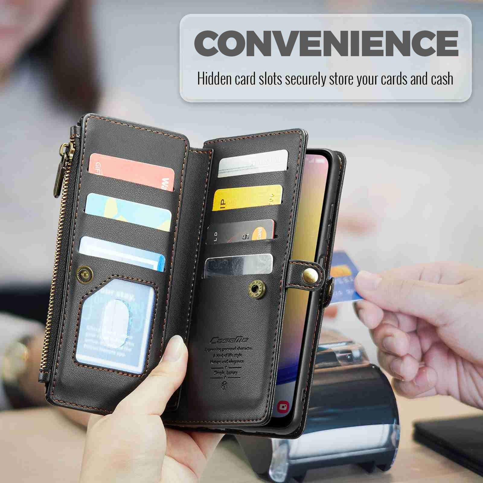 Samsung Galaxy A25 5G CaseMe C36 Wallet, Multi-Card Slots, Cash Pocket, Zipped Wallet - Image 3
