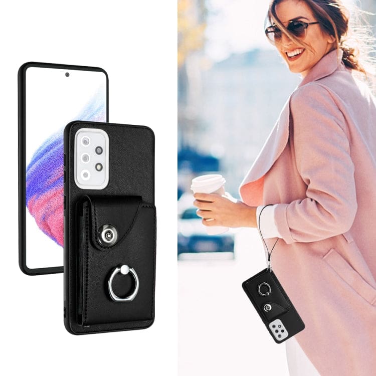 Samsung Galaxy A33 5G Rear 8 Card Wallet Cover with Ring/Stand - Image 5