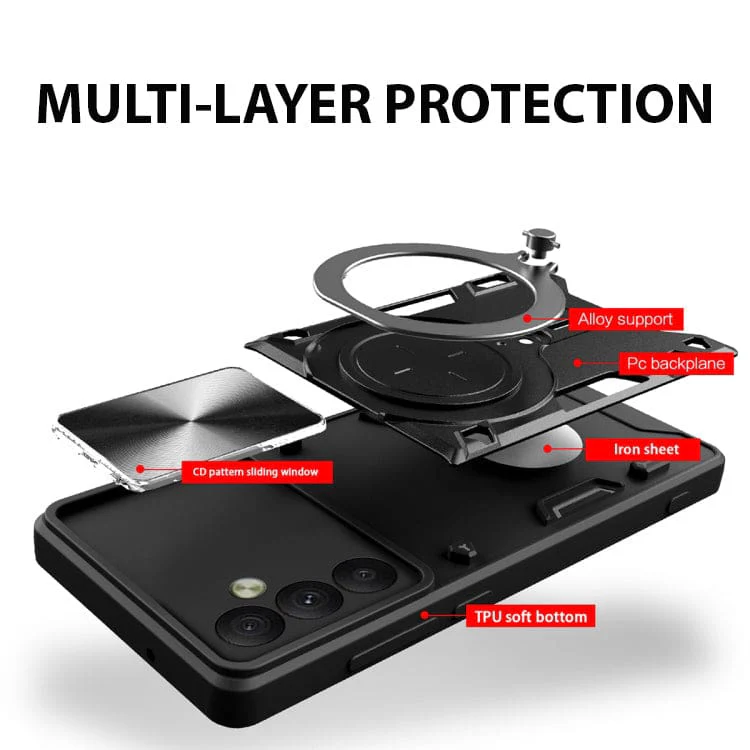 Samsung Galaxy A34 5G Camera Shield Cover with Metal Ring/Stand - Image 2