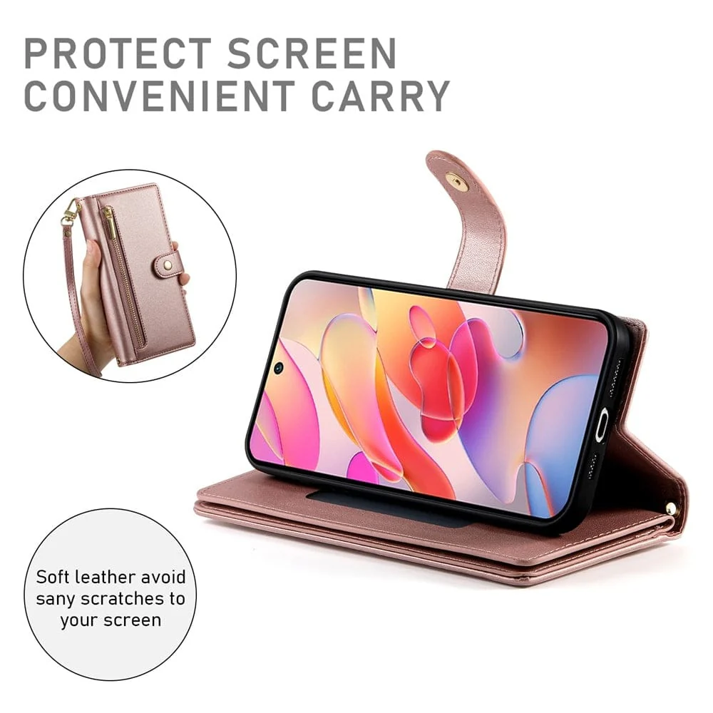 Samsung Galaxy A36 5G 8 Card Flip Front Wallet Cover Zip Pocket - Image 4