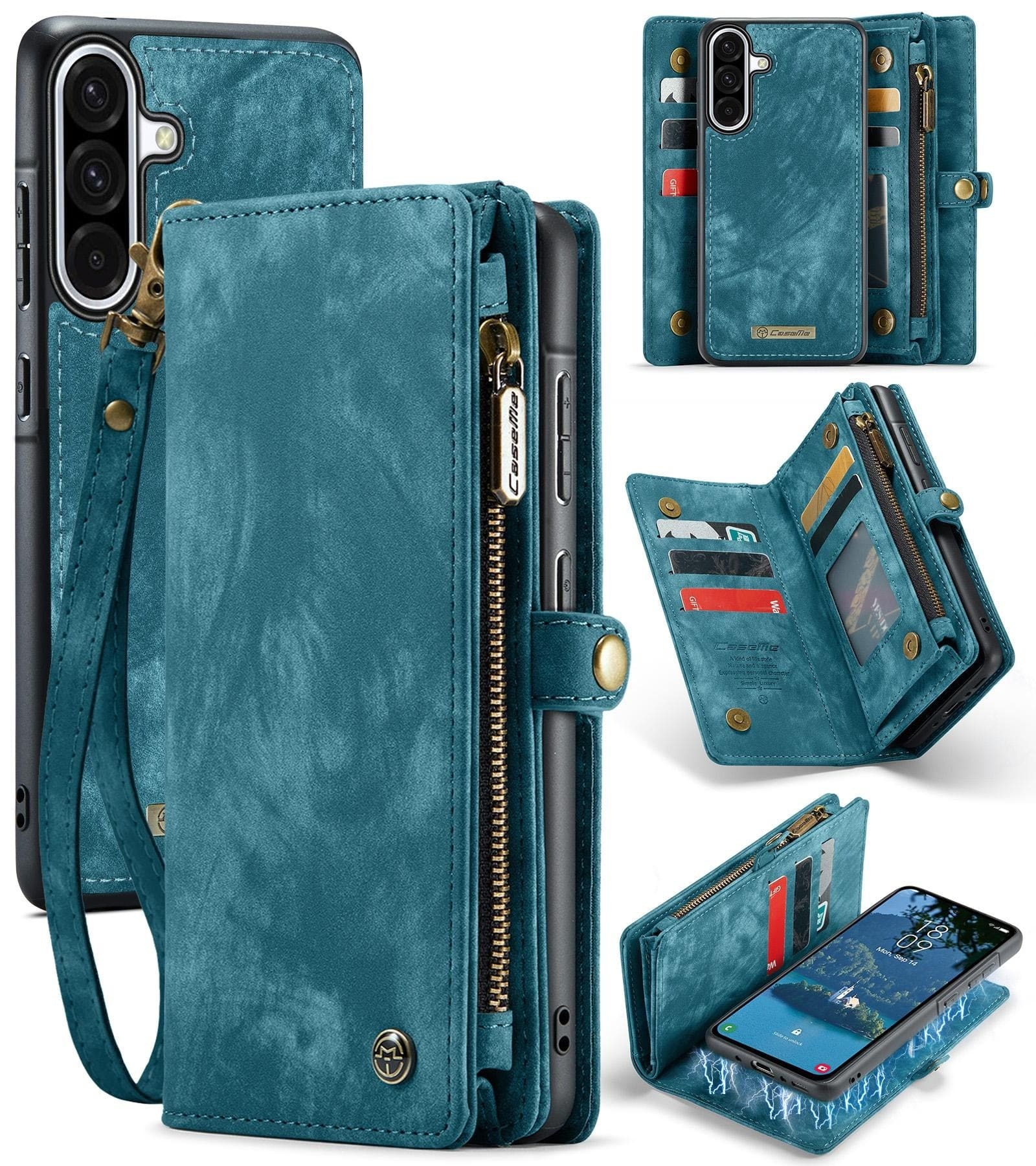 Samsung Galaxy A36 5G CaseMe 008 2-In-1 Wallet with Detachable Cover, 8 Card Slots + Zip Pocket - Image 10