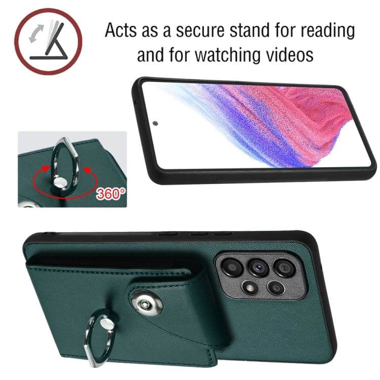 Samsung Galaxy A53 5G Rear 8 Card Wallet Cover with Ring/Stand - Image 7
