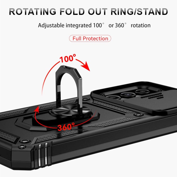 Samsung Galaxy A54 Armor Rugged Sliding Camera Cover with Metal Ring/Stand - Image 5