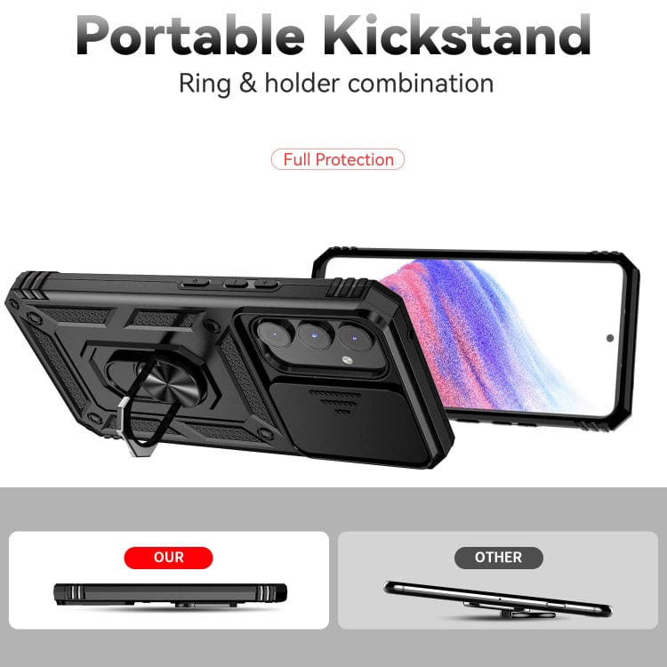 Samsung Galaxy A54 Armor Rugged Sliding Camera Cover with Metal Ring/Stand - Image 6