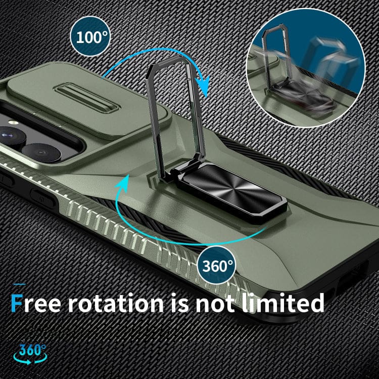 Samsung Galaxy A55 5G Armor Rugged Sliding Camera Cover with Metal Ring/Stand - Image 4