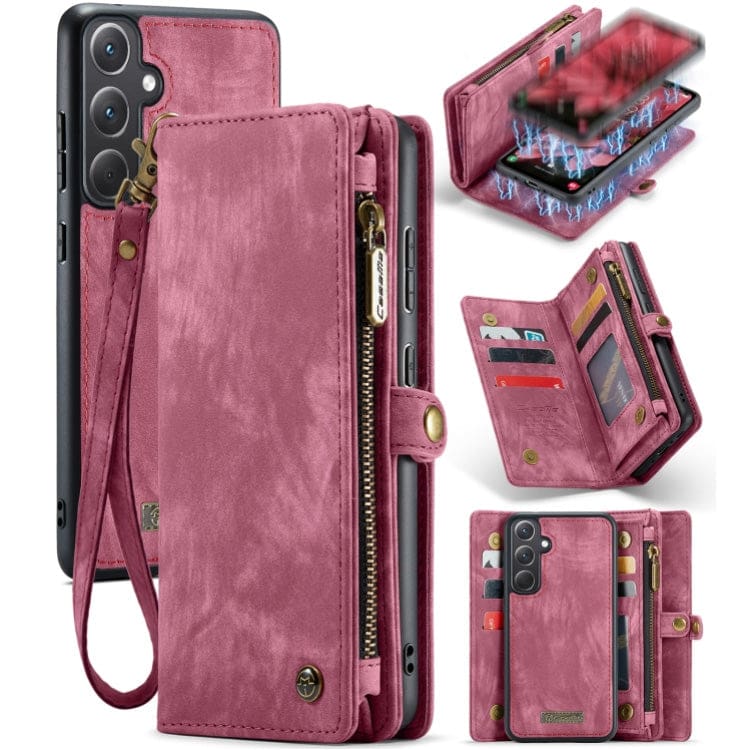Samsung Galaxy A55 5G CaseMe 008 Wallet with Detachable Cover, 8 Card + Zip Pocket