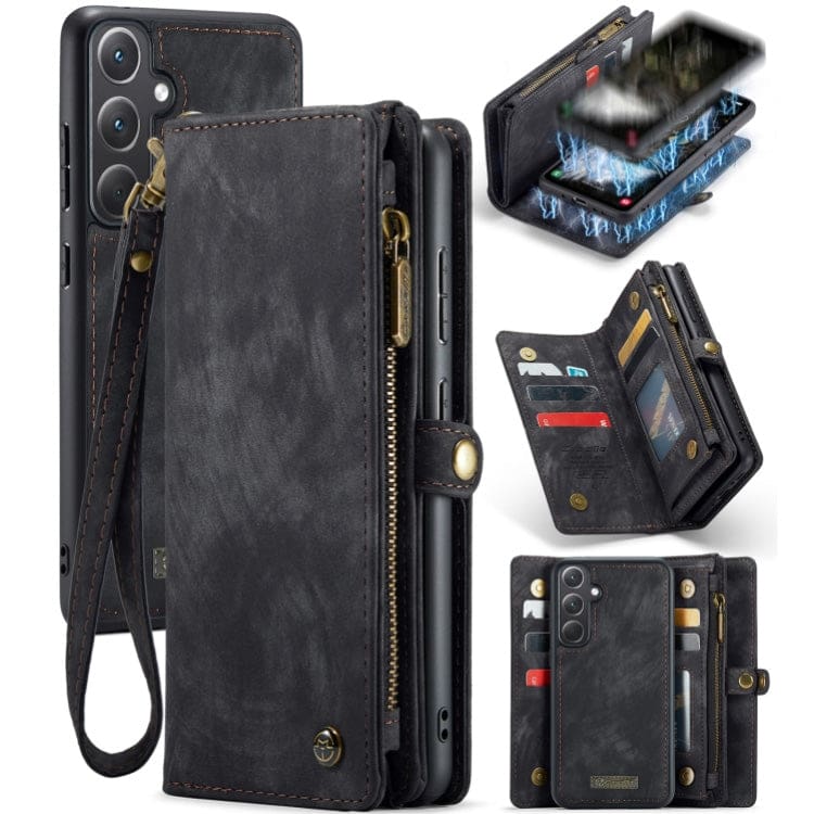 Samsung Galaxy A35 5G CaseMe 008 Wallet with Detachable Cover, 8 Card + Zip Pocket
