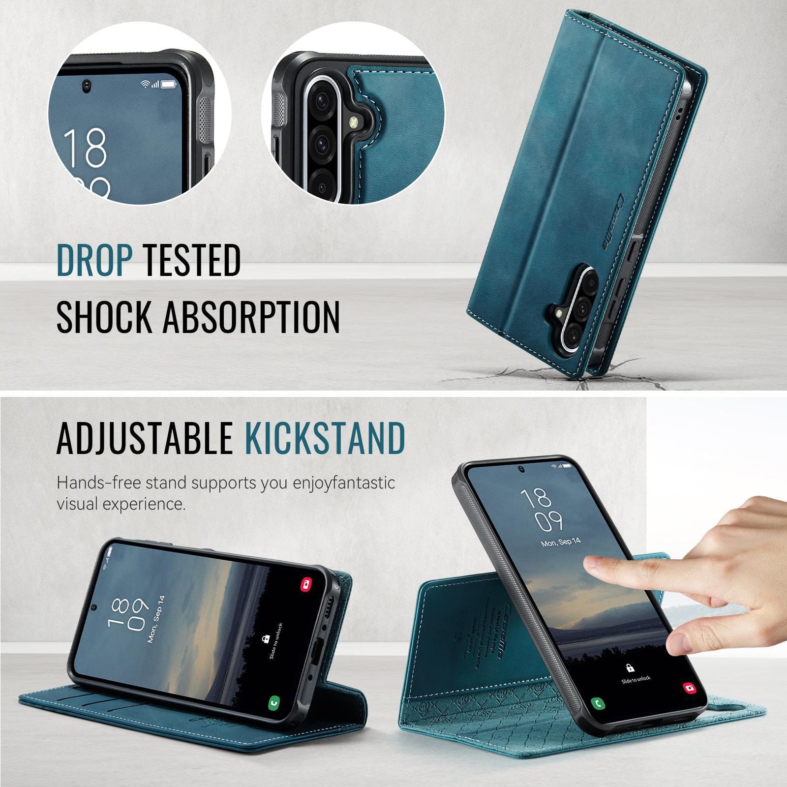 Samsung Galaxy A56 5G CaseMe C49 Detachable Flip Cover, RFID Protection, Card Holder - Image 4