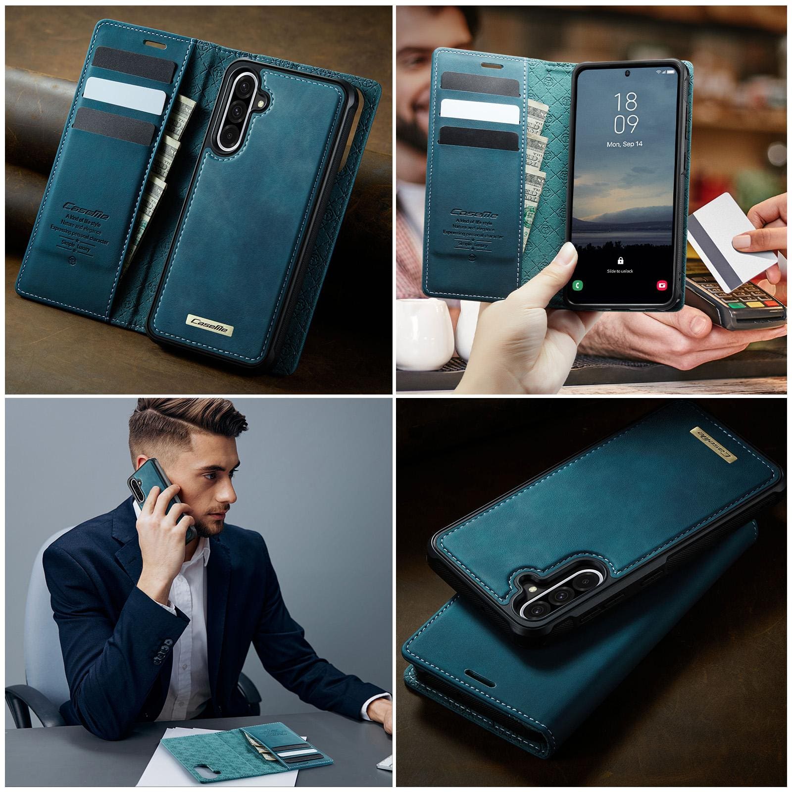 Samsung Galaxy A56 5G CaseMe C49 Detachable Flip Cover, RFID Protection, Card Holder - Image 9